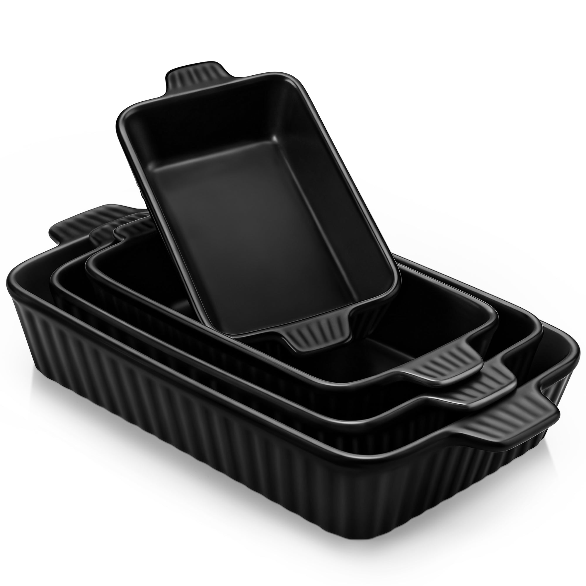 vancasso Ceramic Baking Dish Set, Rectangular Casserole Bakeware Set of 4, Baking Pan Casserole Dish Set
