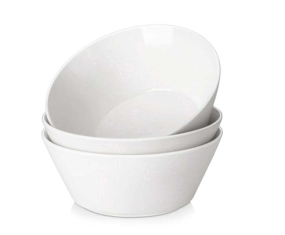 35 OZ Large Soup Bowls Set of 3,MALACASA White Ceramic Salad Bowls set for Kitchen, Deep Ramen Bowls for Cereal, Pasta, Fruits, Dishwasher and Microwave Safe