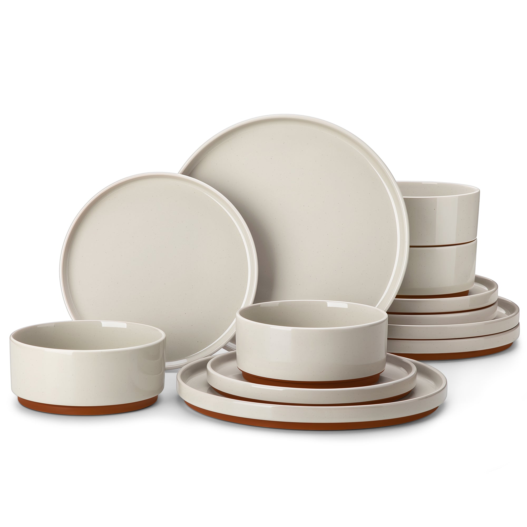 vancasso 12 pcs Dinnerware Sets, Porcelain Plates and Bowls Set for 4, Kitchen Dinner Set, Dish Set, Dishwasher&Microwave Safe