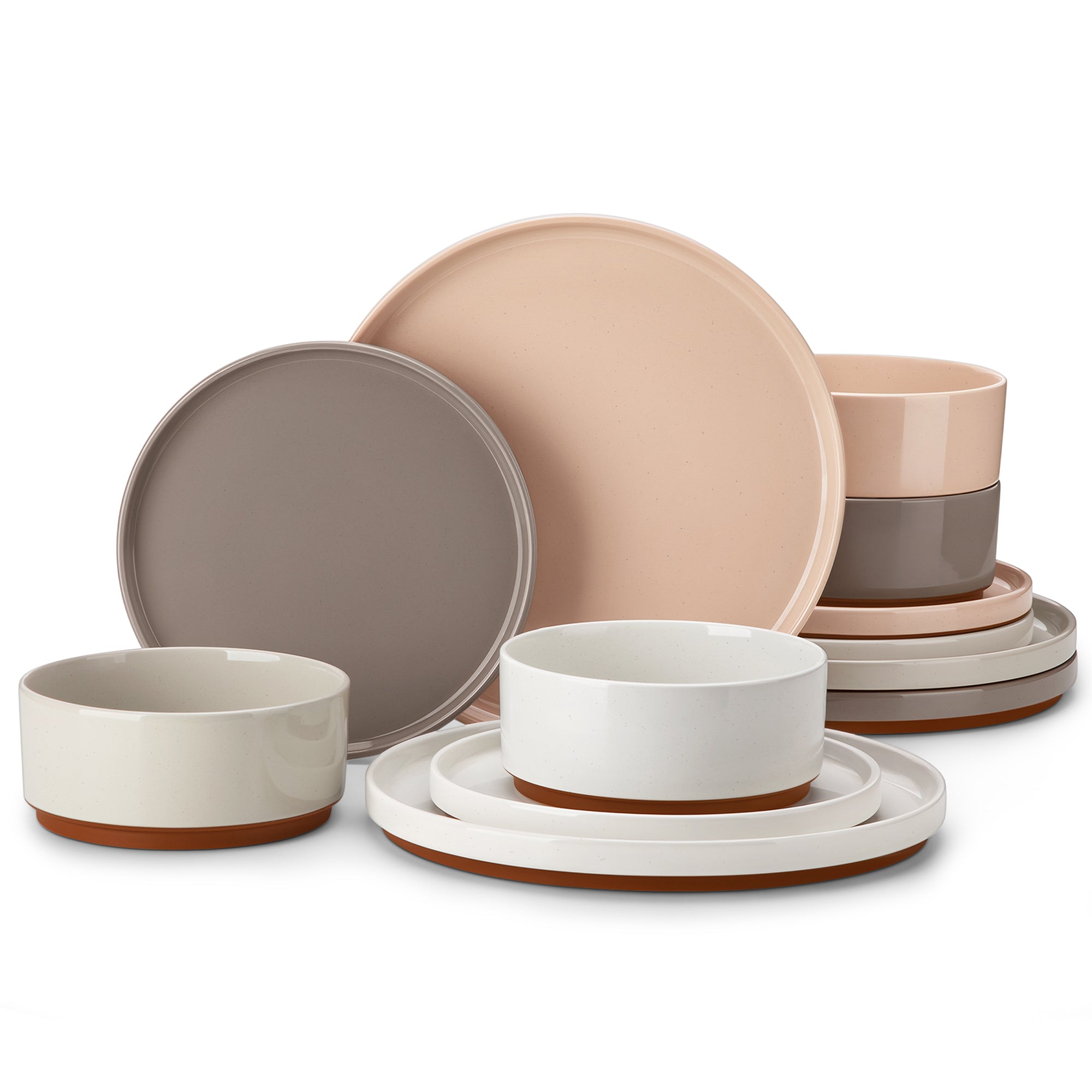 vancasso 12 pcs Dinnerware Sets, Plates and Bowls Set for 4, Ceramic Dinner Set, Colourful
