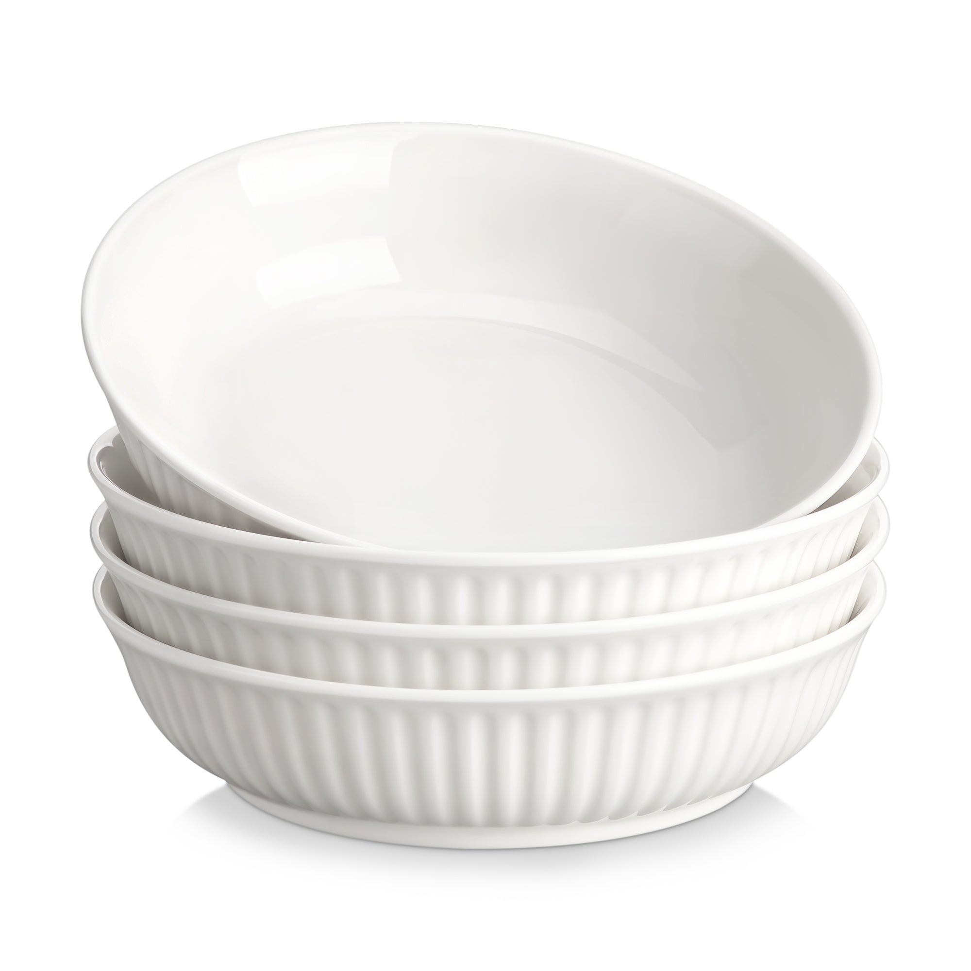 Malacasa Pasta Bowls, 34 oz Ceramic Salad Bowls Set of 4, Large Kitchen Bowls Set for Serving Soup, Pasta, Dinner, Microwave Dishwasher Safe