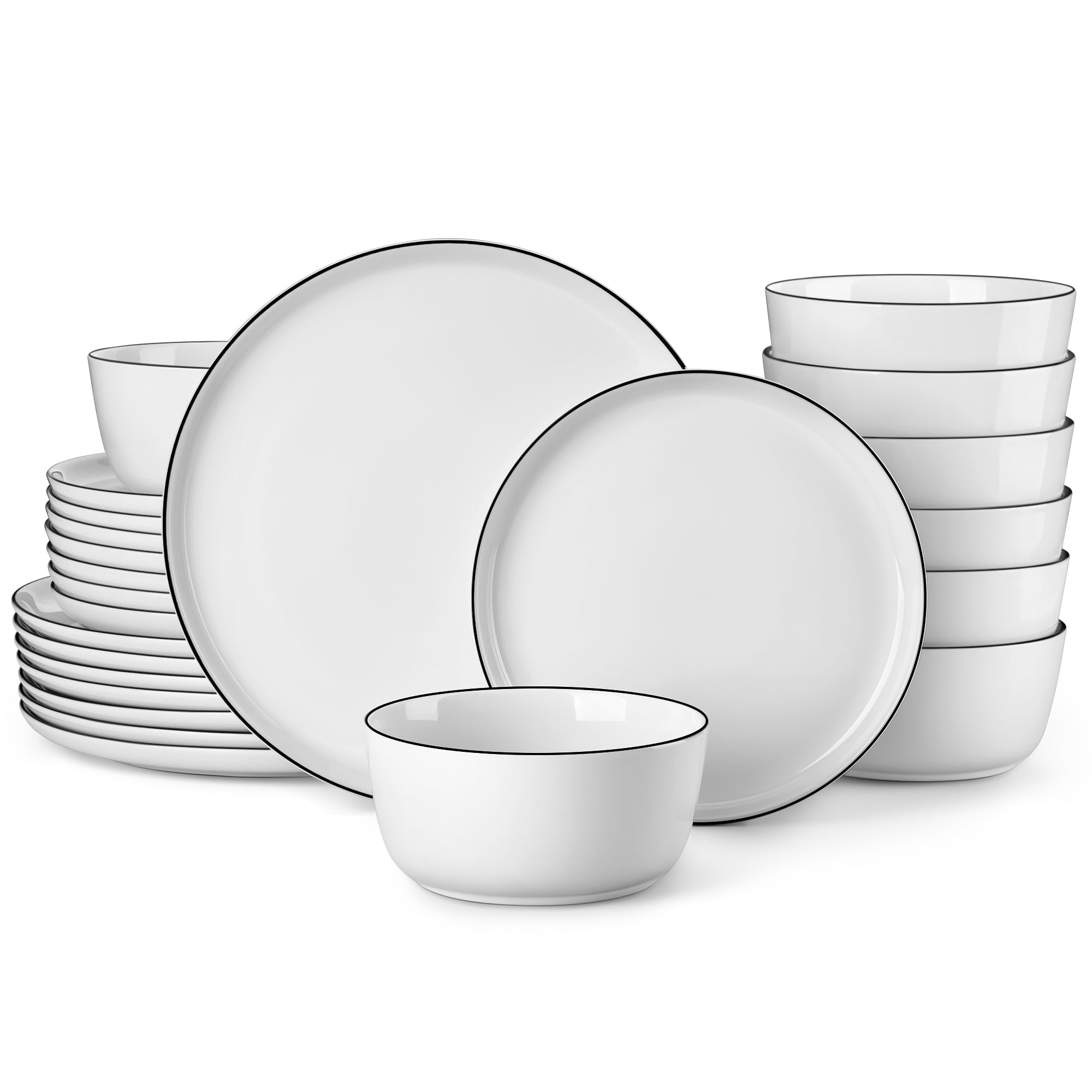 Vancasso LEXI-BT Ceramic Dinnerware Set, Glossy Glazed Plates and Bowls Sets