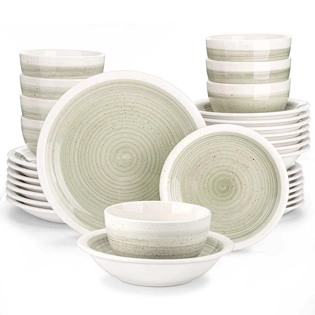 vancasso, Series ORI, 16-Piece Dinnerware Set, Stoneware Tableware Plate Set, Service for 4, Blue