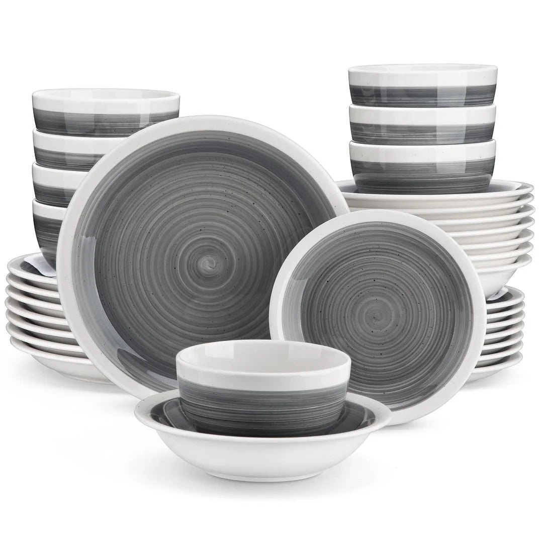 vancasso, Series ORI, 16-Piece Dinnerware Set, Stoneware Tableware Plate Set, Service for 4, Blue