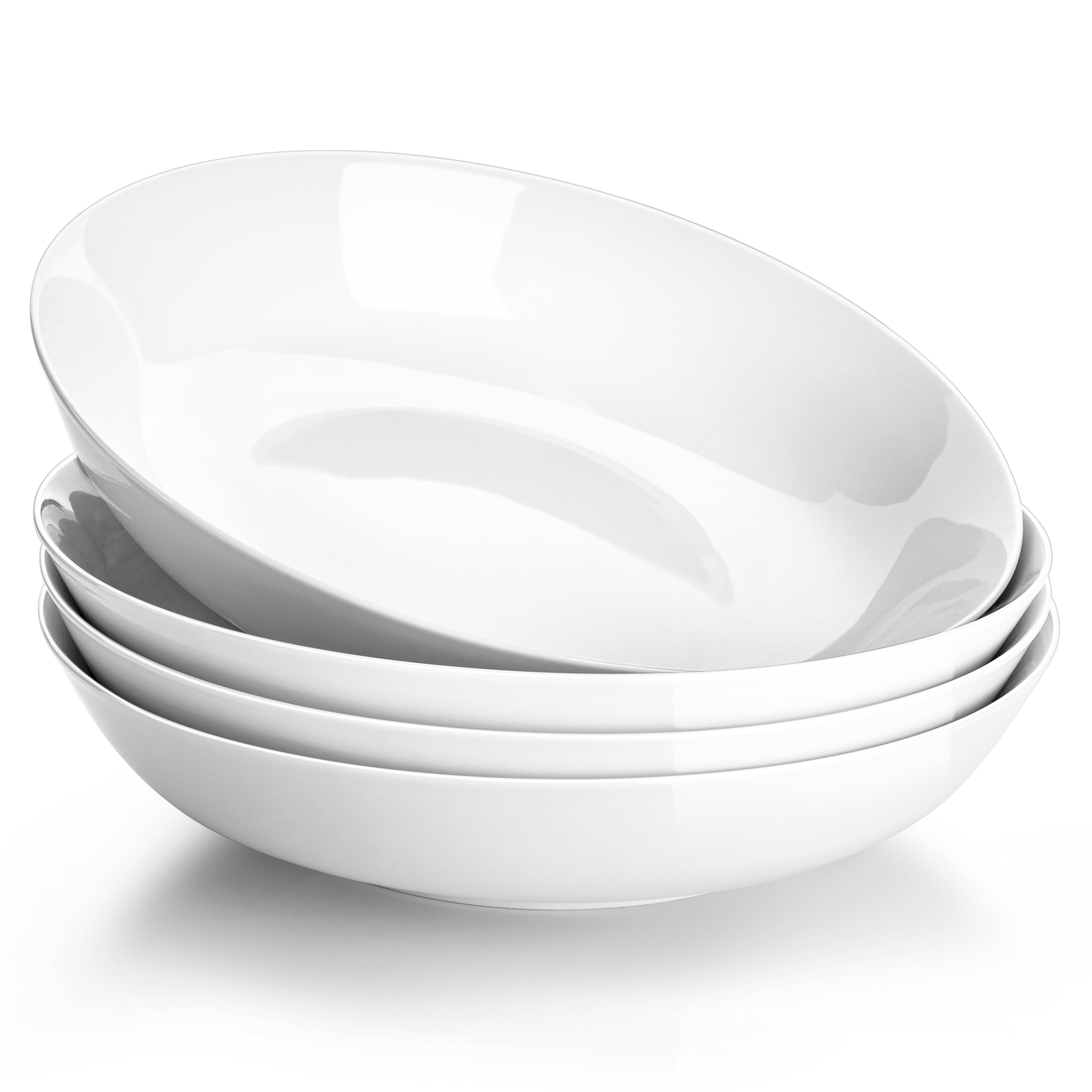 vancasso Pasta Bowls, Porcelain Salad Bowls Set of 4, 30oz Large White Serving Bowls, Soup Bowls