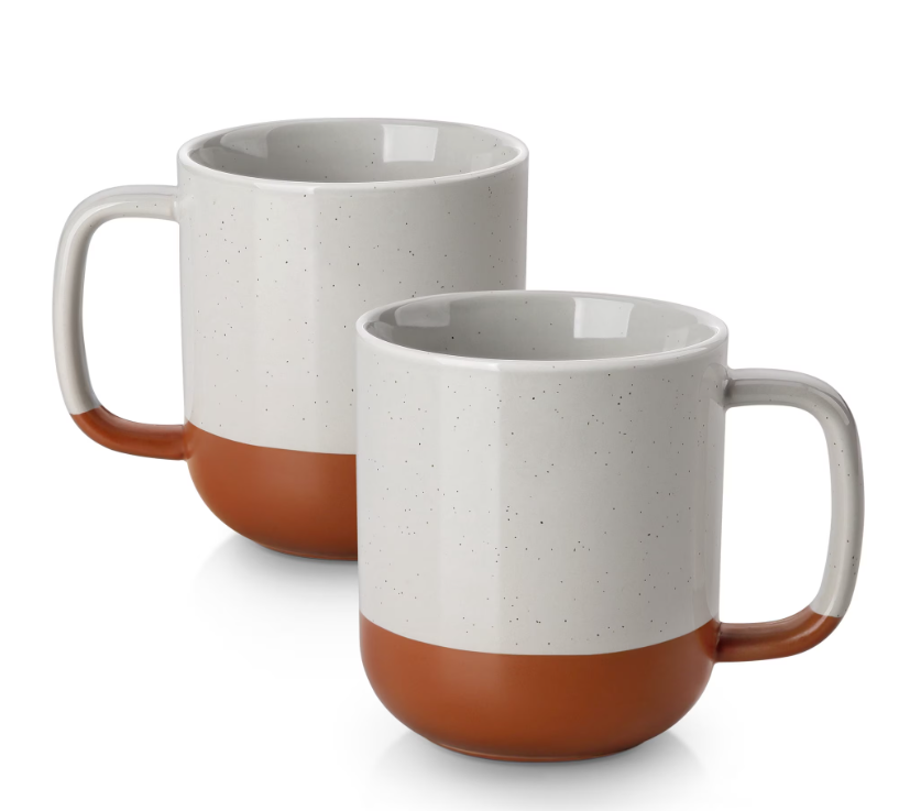 MALACASA Coffee Mugs Set of 2, 16 oz Large Porcelain Mug, Ceramic Tea Cups with Handle for Men Women, Mug Gift Set, Housewarming Wedding Gift