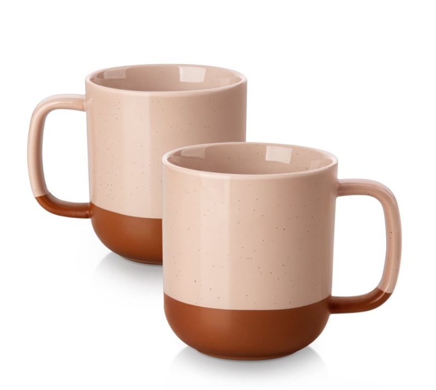 MALACASA Coffee Mugs Set of 2, 16 oz Large Porcelain Mug, Ceramic Tea Cups with Handle for Men Women, Mug Gift Set, Housewarming Wedding Gift
