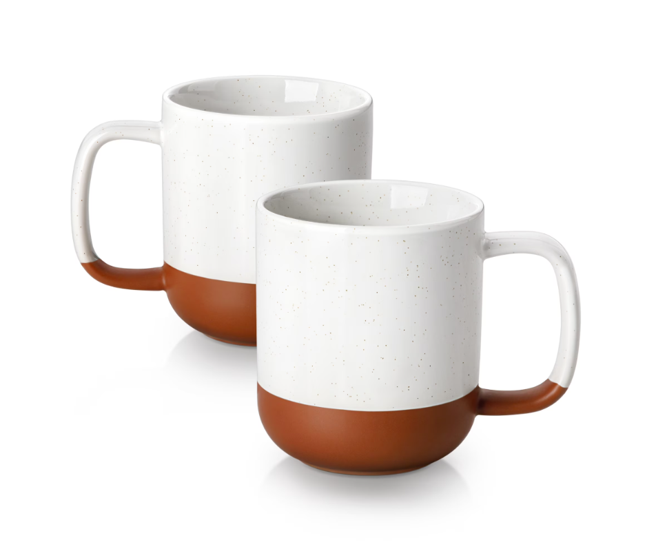 MALACASA Coffee Mugs Set of 2, 16 oz Large Porcelain Mug, Ceramic Tea Cups with Handle for Men Women, Mug Gift Set, Housewarming Wedding Gift