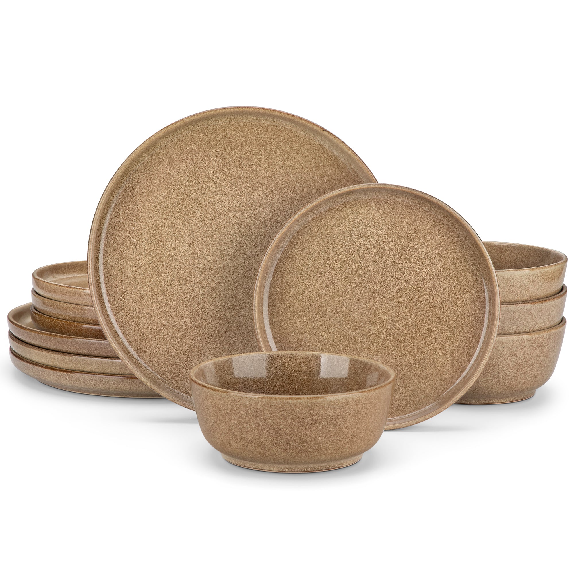 vancasso 16 Pcs Dinnerware Sets, Stoneware Plates and Bowls Set