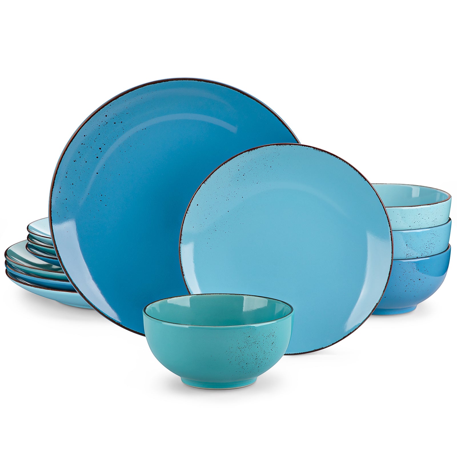 Malacasa 12 Pcs Dinnerware Sets, Ceramic Plates and Bowls Set