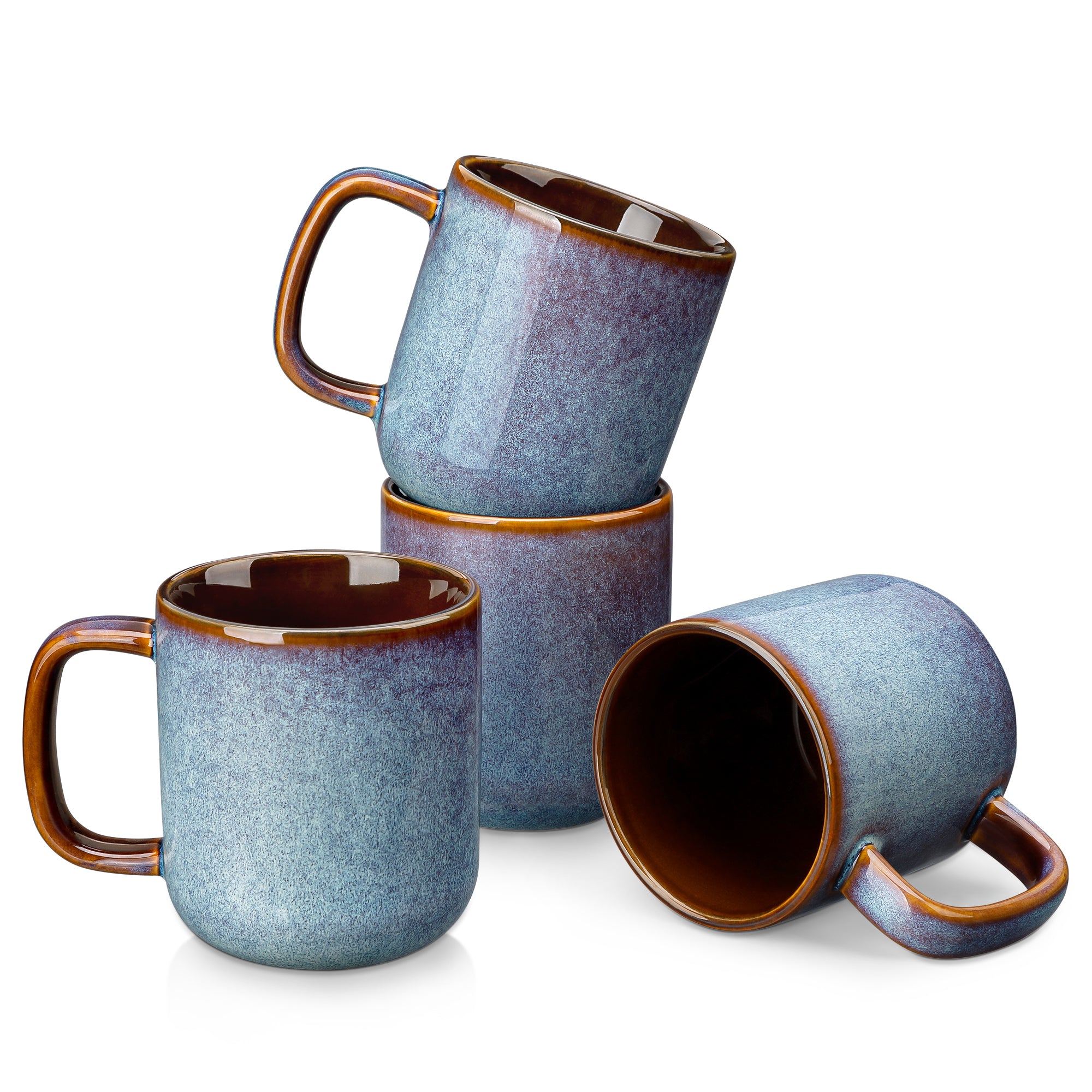 Malacasa Coffee Mugs Set of 4, 16oz Ceramic Coffee Cups Set, Tea Mugs for Latte, Cocoa and Milk, Coffee Mug With Handle, Gifts for Women Men