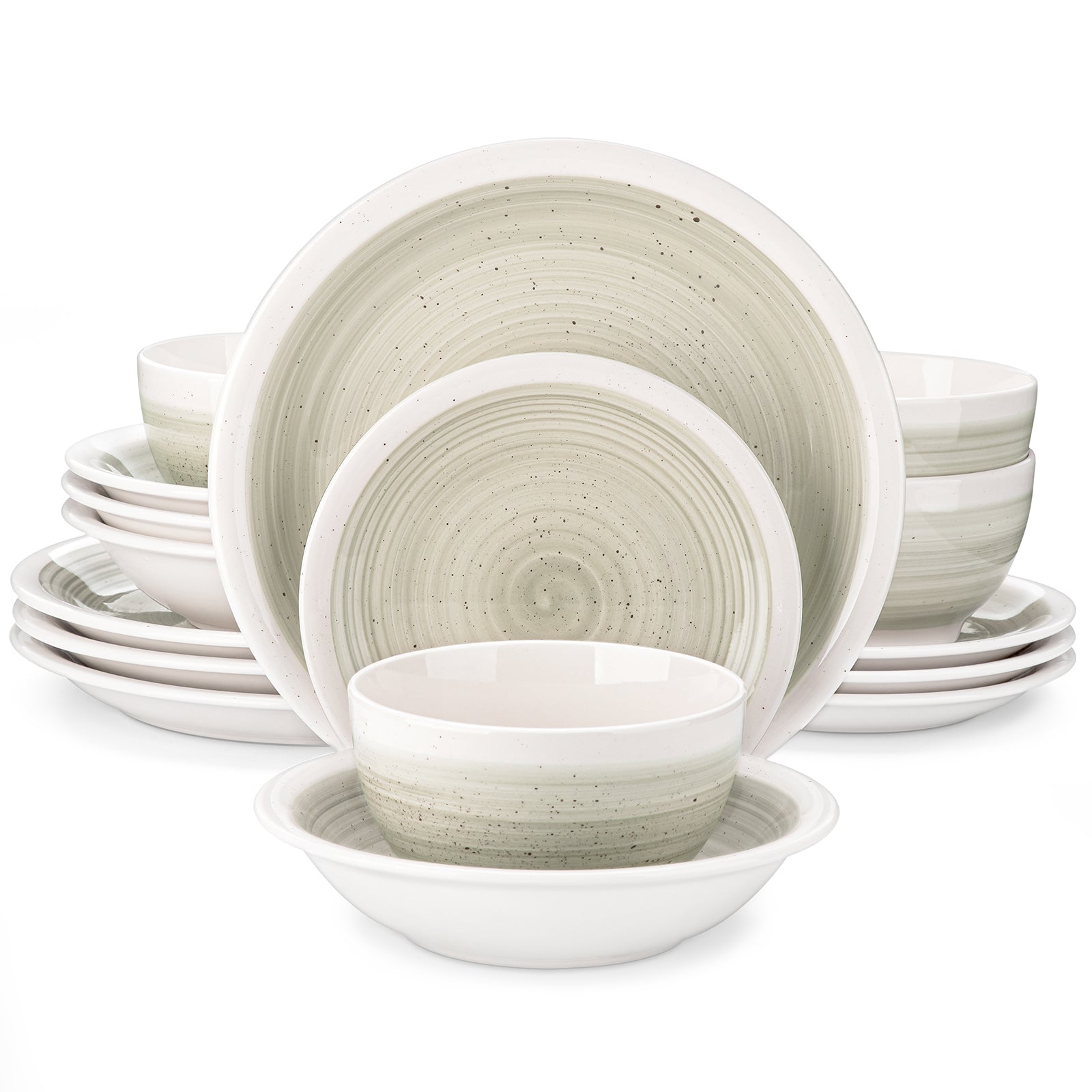 vancasso, Series ORI, 16-Piece Dinnerware Set, Stoneware Tableware Plate Set, Service for 4, Beige