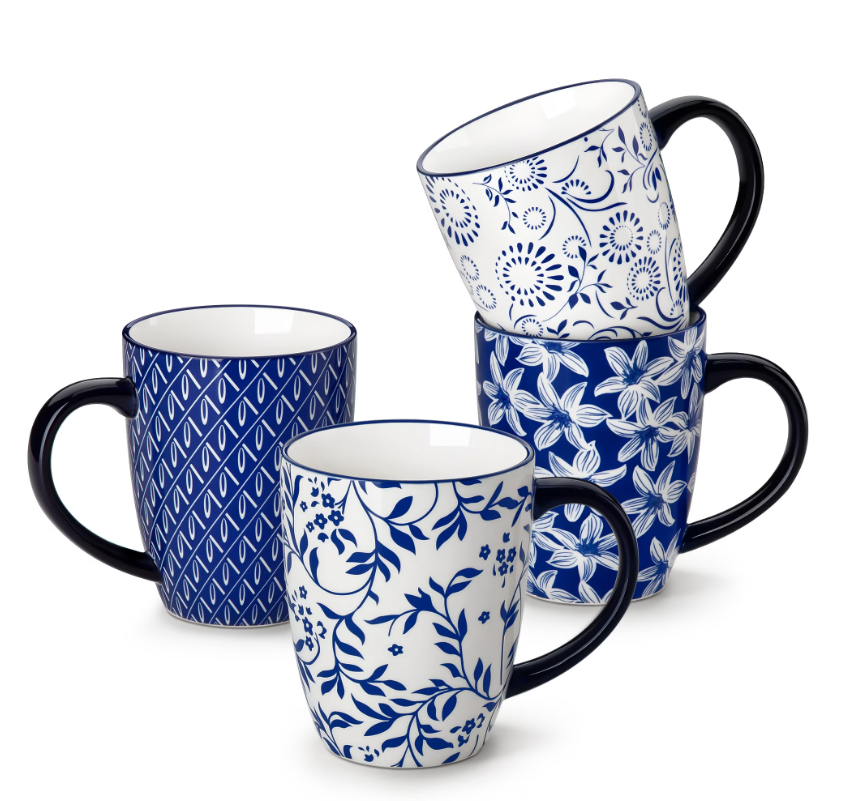 MALACASA Ceramic Coffee Mugs Set of 4, 16 oz Coffee Cups with Handles for Coffee, Tea, Milk, Microwave & Dishwasher Safe