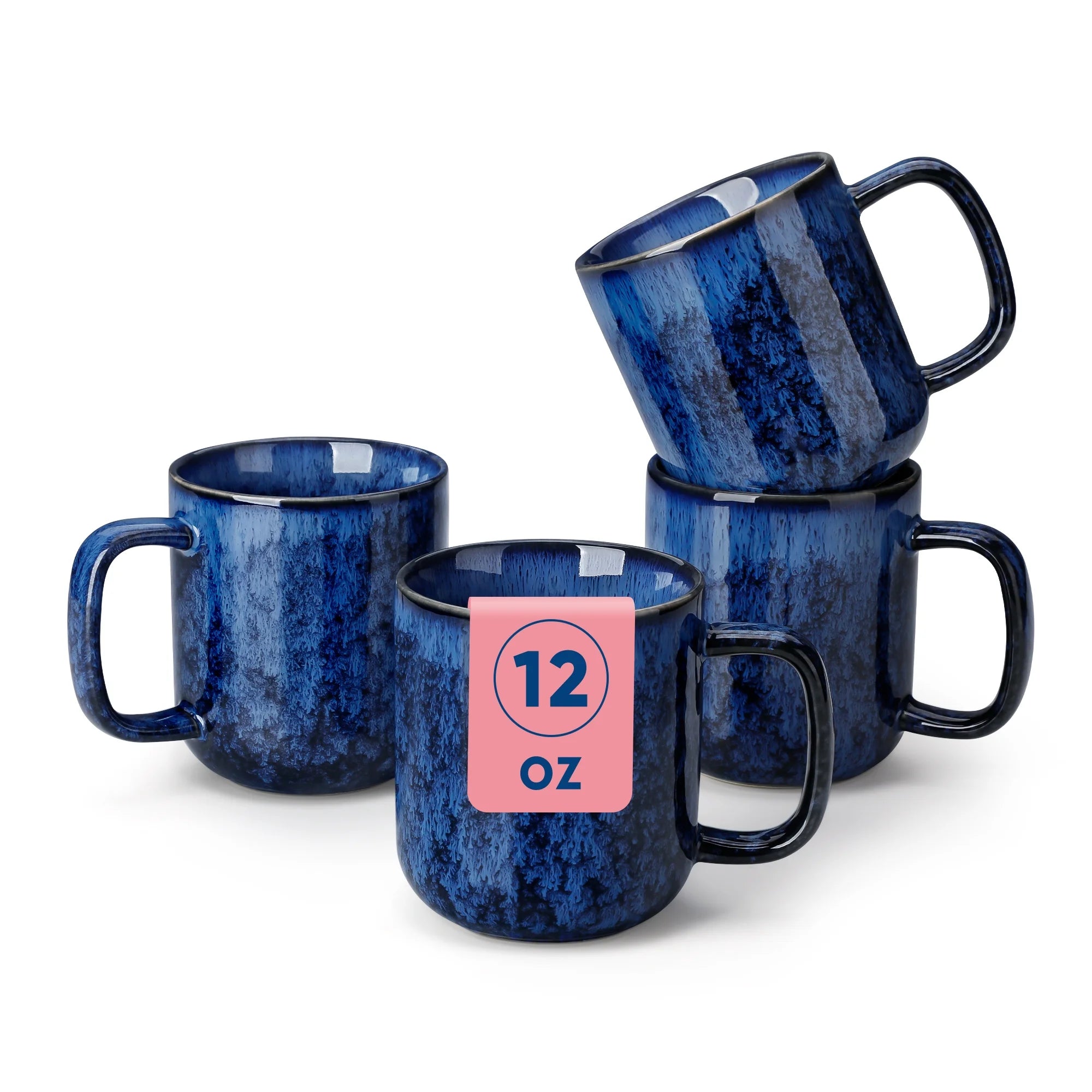 Malacasa Stoneware Coffee Mugs Set, 16 oz Coffee Cups Set of 4, Dishwasher & Microwave Safe