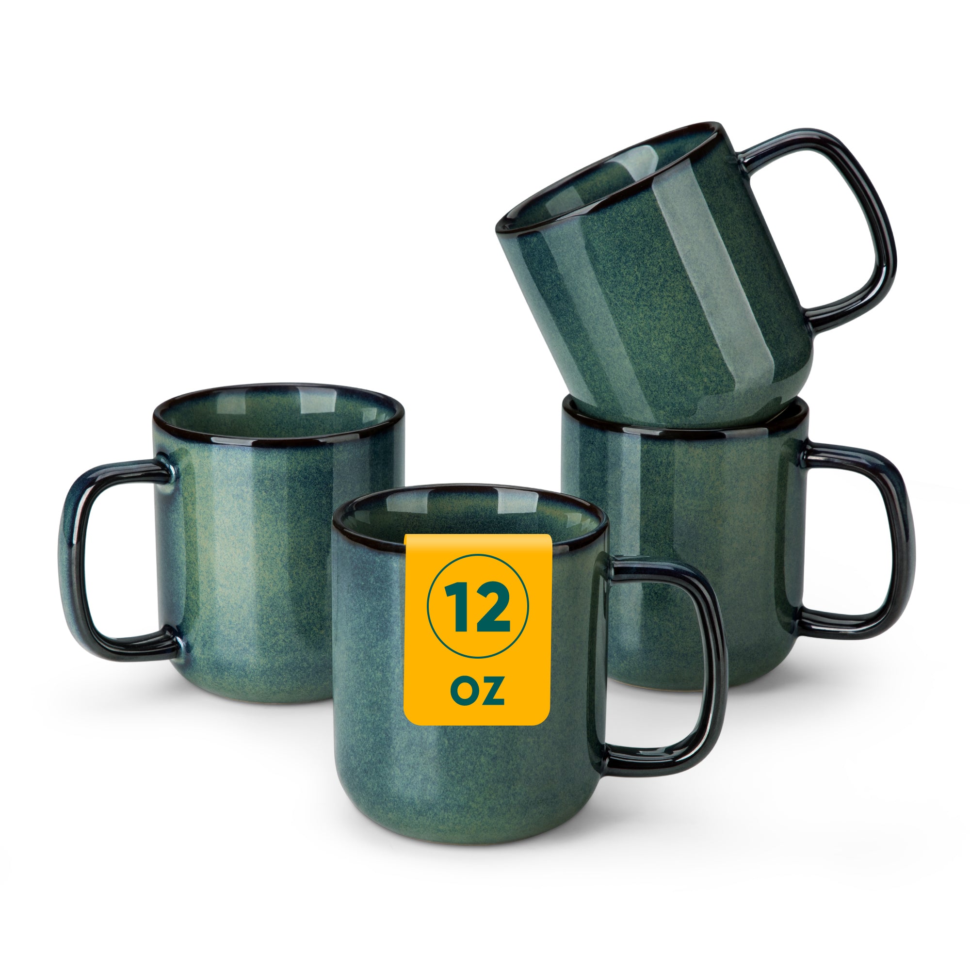Malacasa Stoneware Coffee Mugs Set, 16 oz Coffee Cups Set of 4, Dishwasher & Microwave Safe